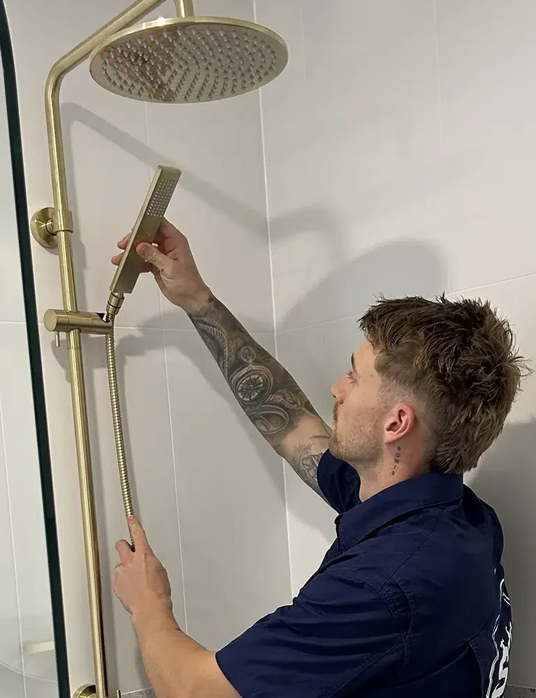 Sam Lennox of STL Plumbing is installing a new shower and also conducts Shower repairs on the Gold Coast