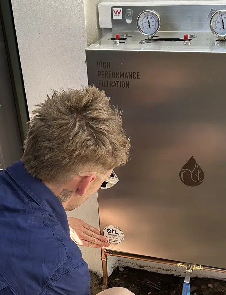 Water Filtration Installs On The Gold Coast such as this stainless steel unit increase the purity of water in your home